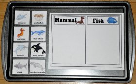 Mammal or Fish Sort Cookie Sheet Activity