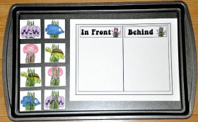 In Front or Behind the Seaweed Sort Cookie Sheet Activity