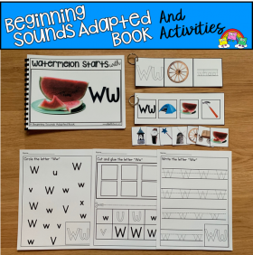 "Watermelon Starts With W" (Beginning Sounds Book And Activities