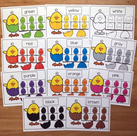Chicks and Eggs Color Sorting Mats - Click Image to Close
