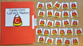 Candy Corn Letters Match File Folder Game