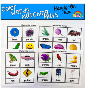 Functional Sight Words Matching Mats: Color Words
