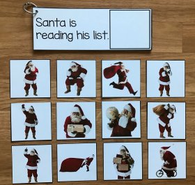 Christmas Matching and Sentence Comprehension w/Real Photos