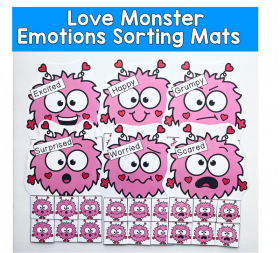 Love Monster Emotions Sorting Mats
