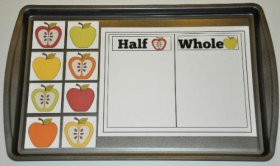 Apples Halves and Wholes Sort Cookie Sheet Activity