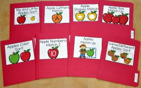 Apple Themed Matching and Sorting File Folder Games