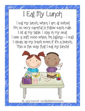 I Eat My Lunch Classroom Poster