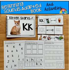"Kitten Starts With K" Beginning Sounds Book And Activities