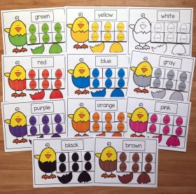 Chicks and Eggs Color Sorting Mats