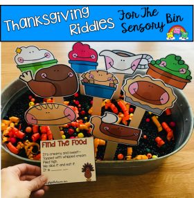 "Find The Food" Thanksgiving Riddles and Visuals