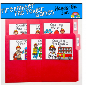 Firefighter Counting File Folder Games