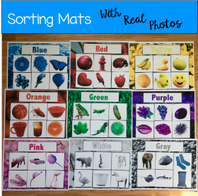 Color Sorting Mats (w/Real Photos)