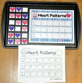 Candy Heart Patterns File Folder Game