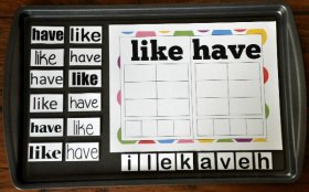 "Like/Have"--Sort It! Spell It! Cookie Sheet Activity