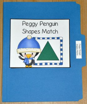 Peggy Penguin Shapes Match File Folder Game