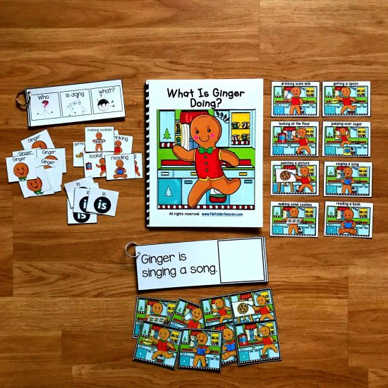 Gingerbread Man Sentence Builder Book--"What Is Ginger Doing?" - Click Image to Close
