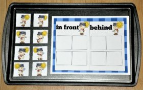In Front or Behind the Snowman Cookie Sheet Activity