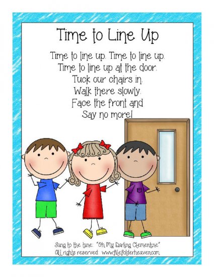 Time to Line Up Classroom Poster - Click Image to Close