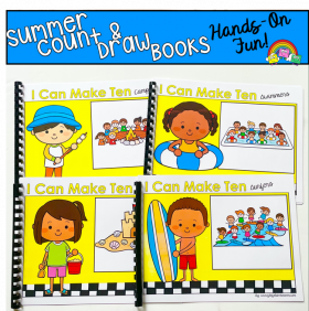 "I Can Make Ten" Summer Themed Count And Draw Books
