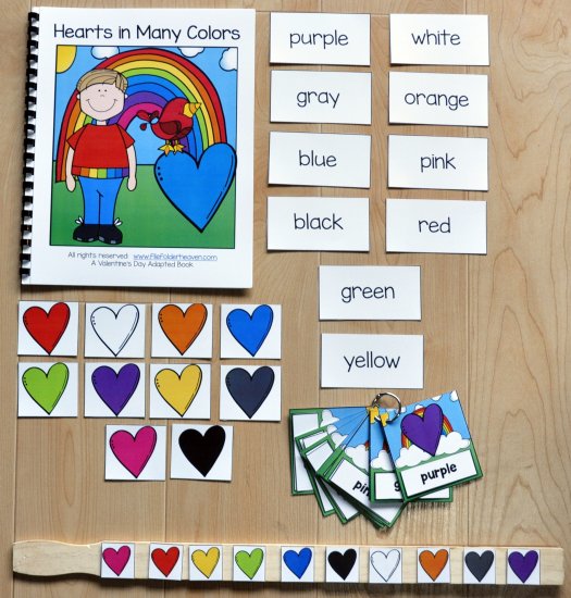 Hearts in Many Colors Adapted Book And Vocabulary Activities - Click Image to Close