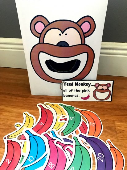Sensory Bin Activities: Feed Monkey Activities