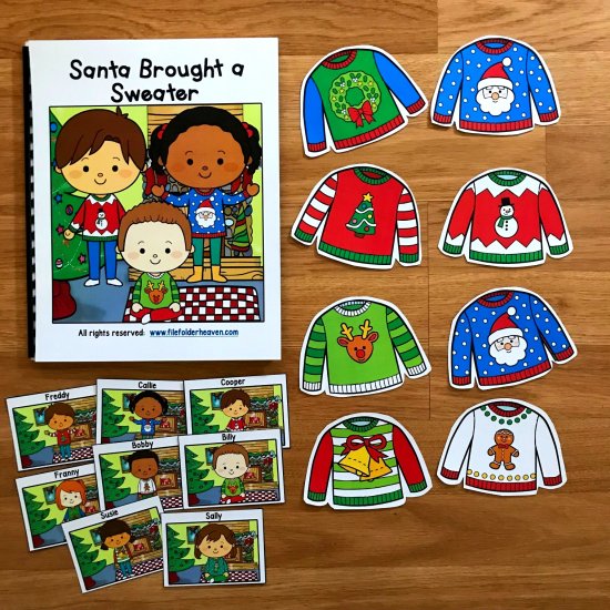 Christmas Adapted Book "Santa Brought a Sweater" - Click Image to Close