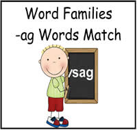 AG Words Match File Folder Game