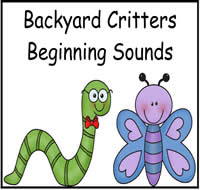 Backyard Critters Beginning Sounds File Folder Game