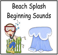 Beach Splash Beginning Sounds File Folder Game