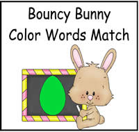 Bouncy Bunny Color Words File Folder Game