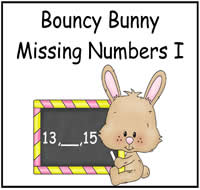 Bouncy Bunny: Missing Numbers I File Folder Game