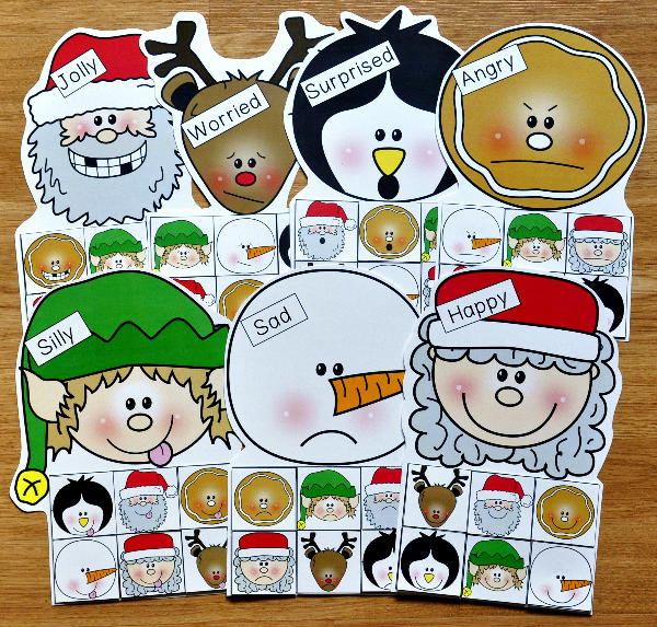 Christmas Emotions Sorting Activities 3.50 File Folder Games at