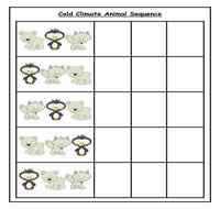 Cold Climate Animal Sequence Cookie Sheet Activity