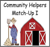 Community Helpers Match-up I File Folder Game