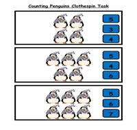 Counting Penguins Clothespin Task