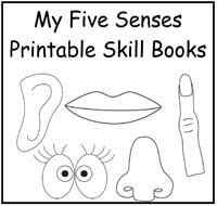 My Five Senses Themed Printable Skill Books