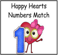 Happy Heart Number Words File Folder Games