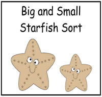 Big and Small Starfish Sort File Folder Game