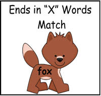 "X" Words Match File Folder Game - Click Image to Close