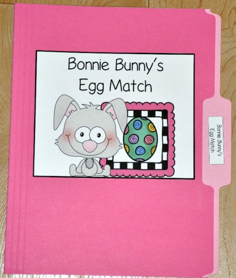 Bonnie Bunny\'s Egg Match File Folder Game