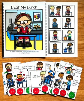 Cafeteria Behavior Adapted Book and Task Cards "I Eat My Lunch"