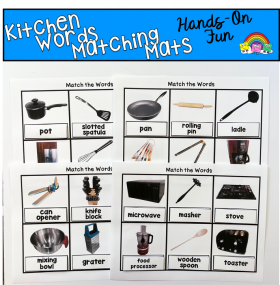 Functional Sight Words Matching Mats: Kitchen Words