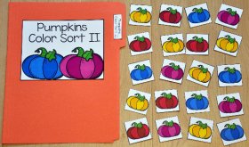 Pumpkins Color Sort II File Folder Game
