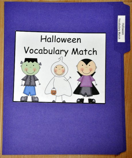 The Halloween Vocabulary Match File Folder Game