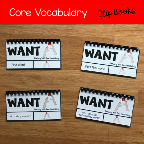 Core Vocabulary Flip Books: \"Working With the Word Want\"