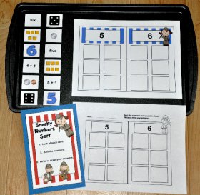 "Sneaky Numbers" 5 and 6 Cookie Sheet Activity