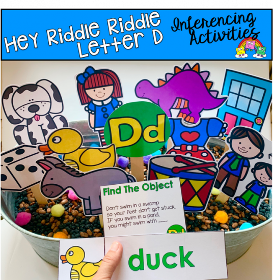 \"Hey Riddle Riddle\" Letter D Activities For The Sensory Bin