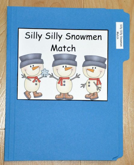 Silly Silly Snowmen Match File Folder Game