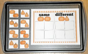 Pumpkins: Same/Different Sort Cookie Sheet Activity