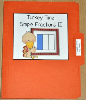 Turkey Time Simple Fractions 2 File Folder Game